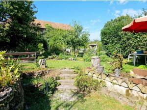 Blick in den Garten und Scheune