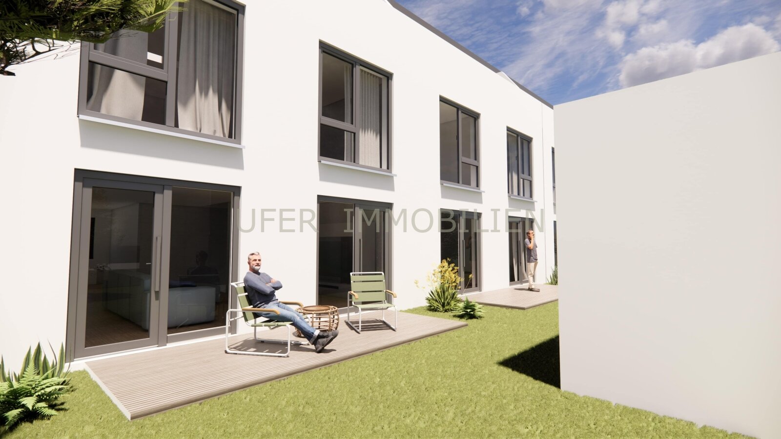 Visualisierung Garten mit Terrasse