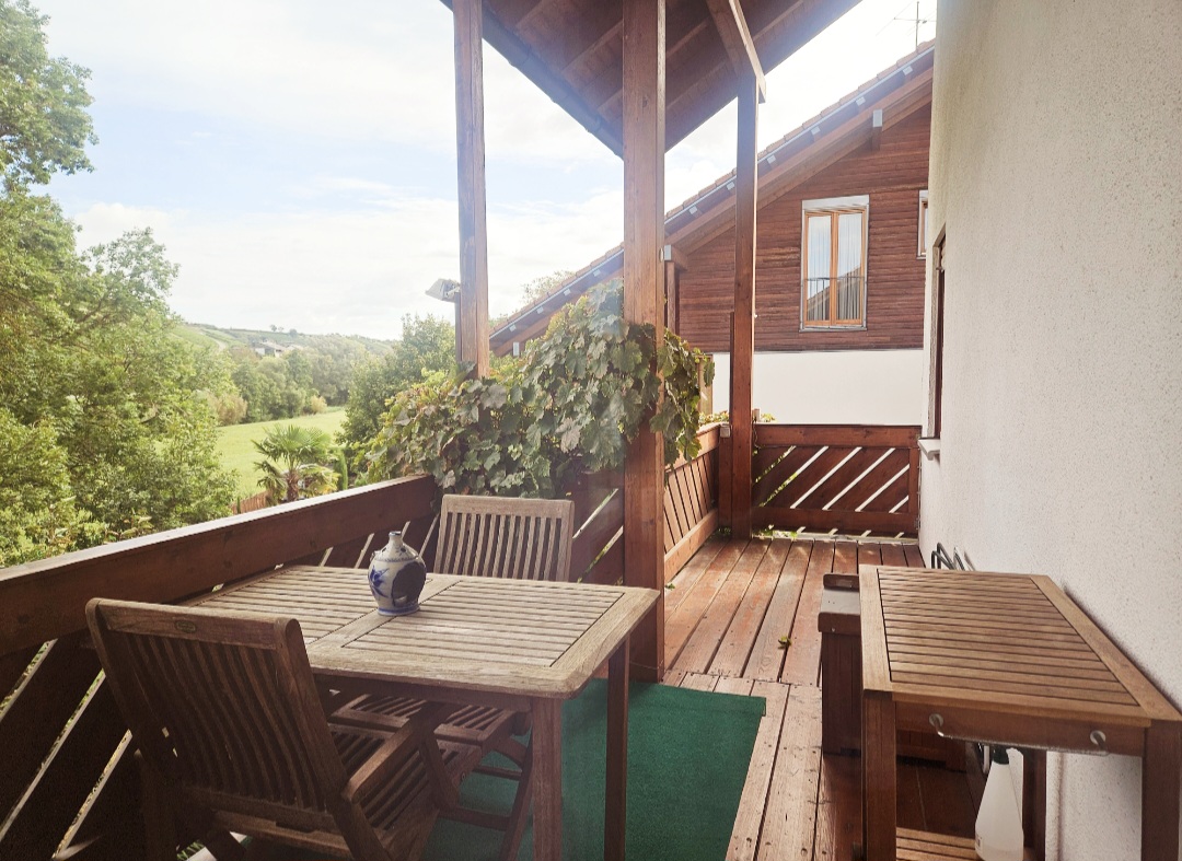 Blick auf die Balkonterrasse